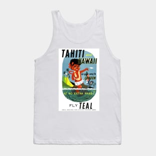 Vintage Travel Poster Tahiti Hawaii Tank Top